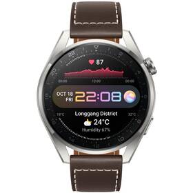 Inteligentné hodinky Huawei Watch 3 Pro - ZÁNOVNÍ - 12 měsíců záruka - Brown Leather