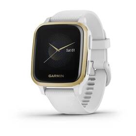 GPS hodinky Garmin Venu Sq - Light Gold/White Band (010-02427-11)