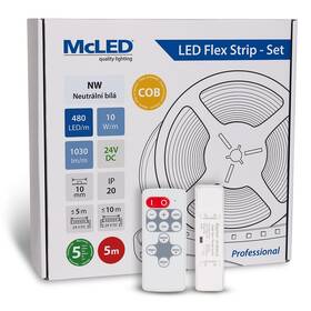 LED pásik McLED súprava 5 m + Prijímač Nano, 480 LED/m, NW, 1030 lm/m, vodič 3 m (ML-126.054.83.S05002)