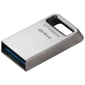 USB flashdisk Kingston DataTraveler Micro Metal 64GB (DTMC3G2/64GB) strieborný