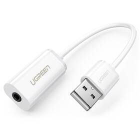 Redukcia UGREEN USB/3,5mm Jack (30712) biela - zánovný - 12 mesiacov záruka