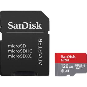 Pamäťová karta SanDisk Ultra microSDXC 128GB (140R) A1 Class 10 UHS-I + SD adaptér (SDSQUAB-128G-GN6MA)