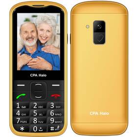 Mobilný telefón CPA Halo 18 Senior s nabíjecím stojánkem (TELMY1018GO) zlatý