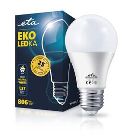 LED žiarovka ETA EKO LEDka klasik 8,5W, E27, neutrální bílá (ETAA60W85NW01)