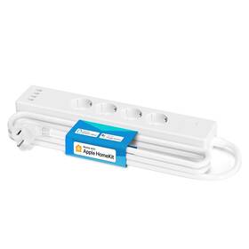 Kábel predlžovací Meross Smart WiFi Smart Strip (HomeKit), 4× zásuvka, 4× USB, 1,8 m (MSS425FHKEU) biely