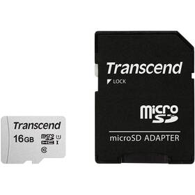 Pamäťová karta Transcend 300S microSDHC 16GB UHS-I U1 (95R/10W) + adapter (TS16GUSD300S-A)