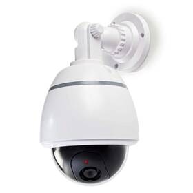 Maketa zabezpečovacej kamery Nedis s blikajúce LED, dome, IP44, vonkajšie (DUMCD50WT)