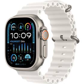 Inteligentné hodinky Apple Watch Ultra 2 GPS + Cellular, 49mm pouzdro z titanu - bílý oceánský řemínek (MREJ3CS/A)