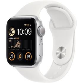 Inteligentné hodinky Apple Watch SE 2022 GPS 40mm puzdro zo strieborného hliníka - biely športový remienok (MNJV3CS/A)