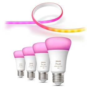 LED pásik Philips Hue Gradient Lightstrip 2m, White and Color Ambiance + Hue WCA 6.5W A60 E27, 4ks