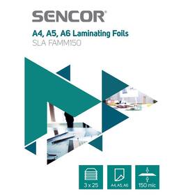 Laminovacie fólie Sencor SLA FAMM150 A4, A5, A6, 150mic, 3x25 (45011751)