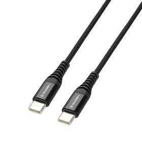 Kábel GoGEN USB-C / USB-C, 2m, opletený (USBCC200MM01) čierny