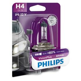 Autožiarovka Philips VisionPlus H4, 1ks (12342VPB1)