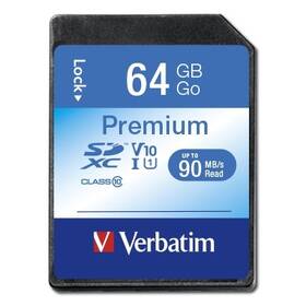 Pamäťová karta Verbatim Premium SDXC 64GB UHS-I V10 U1 (90R/10W) (44024)