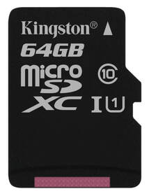 Pamäťová karta Kingston Canvas Select MicroSDXC 64GB UHS-I U1 (80R/10W) (SDCS/64GBSP)