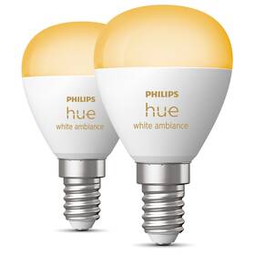 Inteligentná žiarovka Philips Hue Bluetooth, 5,1W, E14, White Ambiance, 2ks (929003573702)