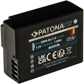 Batéria PATONA pre foto Panasonic DMW-BLC12 1100mAh Li-Ion Platinum, USB-C (1402)