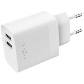 Nabíjačka do siete FIXED 17W Smart Rapid Charge, 2x USB + USB-C kábel 1m (FIXC17N-2UC-WH) biela