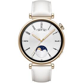 Huawei Watch GT 4 41 mm - Gold + White Leather Strap