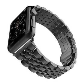 Remienok WG klasik, kovový, na Apple Watch 42/44/45/49 mm + adapter (10569) čierny
