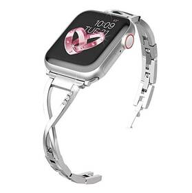 Remienok WG kamienky, kovový, na Apple Watch 38/40/41 mm (10605) strieborný