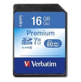 Pamäťová karta Verbatim Premium SDHC 16GB UHS-I V10 U1 (80R/10W) (43962)