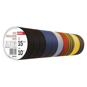 Páska EMOS Izolačný PVC 15mm / 10m farebný mix 10ks