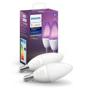 Inteligentná žiarovka Philips Hue Bluetooth, 6W, E14, White and Color Ambiance, 2ks (8719514356719)