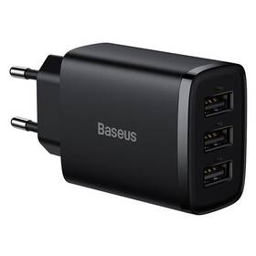 Nabíjačka do siete Baseus 3x USB-A 17 W (CCXJ020101) čierna