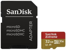Pamäťová karta SanDisk Micro SDHC Extreme 32GB UHS-I U1 (100R/60W) + adapter (SDSQXAF-032G-GN6MA) čierna