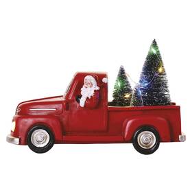 LED dekorácie EMOS Santa v aute s vianočnými stromčekmi, 10 cm, 3x AA, vnútorné, multicolor (DCLW09)