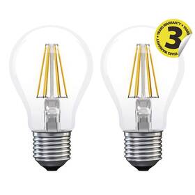 LED žiarovka EMOS Filament A60 A++ 6W E27 teplá biela 2ks (1525283231)