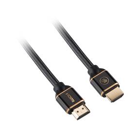 Kábel GoGEN HDMI 2.0, 1m, pozlátený, opletený, High speed, s ethernetom (HDMI100MM07) čierny