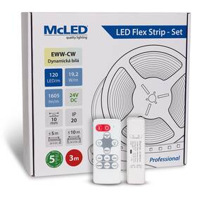 LED pásik McLED súprava 3 m + Prijímač Nano CCT, 120 LED/m, EWW-CW, 1605 lm/m, vodič 3 m (ML-127.632.60.S03003)