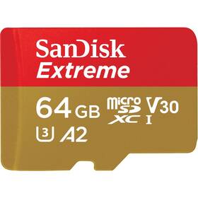 Pamäťová karta SanDisk Micro SDXC Extreme AC 64GB UHS-I U3 (170R/80W) + adaptér (SDSQXAH-064G-GN6AA)