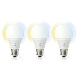 Inteligentná žiarovka Nedis SmartLife klasik, Wi-Fi, E27, 806 lm, 9 W, Teplá - studená biela, 3ks (WIFILRW30E27)