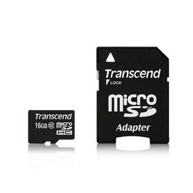 Pamäťová karta Transcend MicroSDHC 16GB Class10 + adaptér (TS16GUSDHC10)
