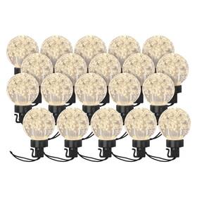 Párty osvetlenia EMOS 20 LED reťaz - 20x párty žiarovky, 7,6 m, vonkajšia aj vnútorná, teplá biela (DCPW07)