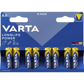Batéria alkalická Varta Longlife Power AA, LR06, blister 8ks (4906121418)