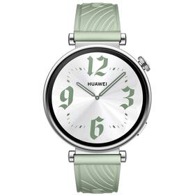 Huawei Watch GT 4 41 mm - Silver + Green Fluoroelastomer Strap