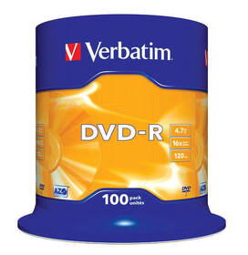 Disk Verbatim DVD-R 4,7GB, 16x, 100cake (43549)