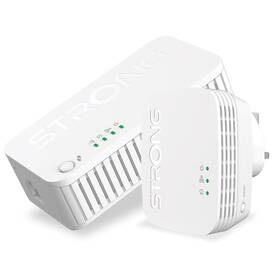 Sieťový rozvod LAN po 230V Strong Wi-Fi 1000 DUO MINI, 2 jednotky (POWERLWF1000DUOMINI) biely