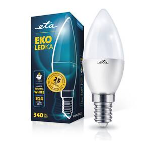 LED žiarovka ETA EKO LEDka sviečka 4W, E14, neutrálna biela (ETAC37W4NW01)