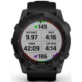 GPS hodinky Garmin fenix 7X Sapphire Solar - Titan Black/Black Silicone Band (010-02541-23)