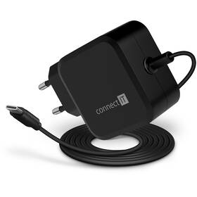Sieťový adaptér Connect IT C-Power Mini univerzálna pre notebooky USB-C, PD 67 W (CNP-1660-BK)
