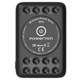 Powerbank Powerton 5 000mAh, bezdrôtové nabíjanie (WBP5) čierna