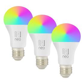 Inteligentná žiarovka IMMAX NEO SMART E27 11W RGB+CCT farebná a biela, stmievateľná, Zigbee, TUYA, 3ks (07743C)