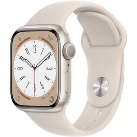 Inteligentné hodinky Apple Watch Series 8 GPS 41mm puzdro z hviezdne bieleho hliníka - hviezdne biely športový remienok (MNP63CS/A)