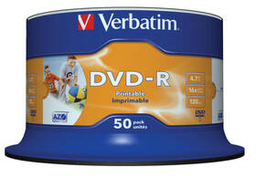 Disk Verbatim DVD-R 4.7GB, 16x, printable, 50cake (43533)