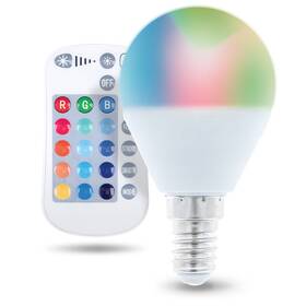 LED žiarovka Forever klasik, E14 (G45) RGB 5W s diaľkovým ovládaním (RTV003566)